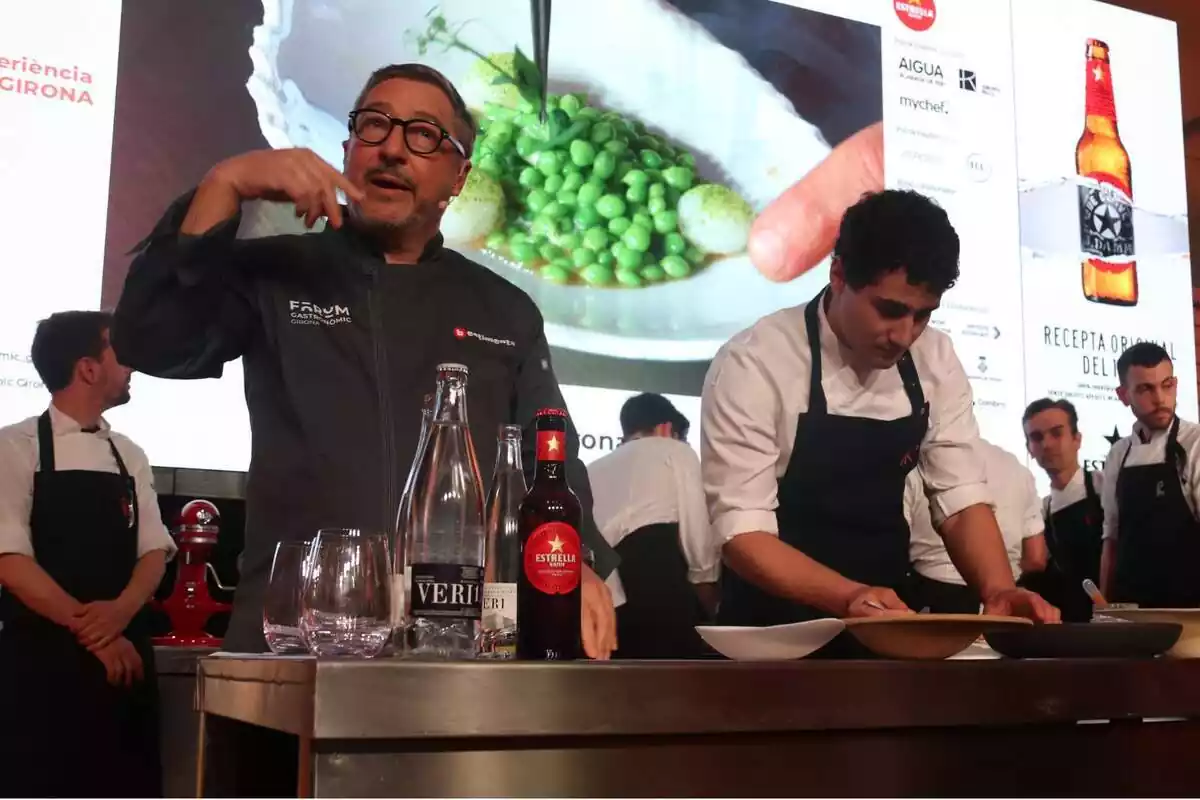 Els germans Roca durant la seva participació al Fòrum Gastronòmic de Girona