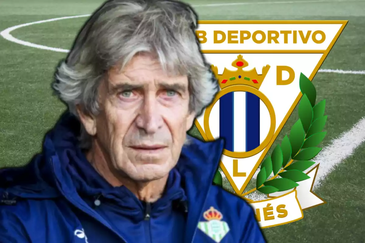 Manuel Pellegrini y el escudo del Leganés