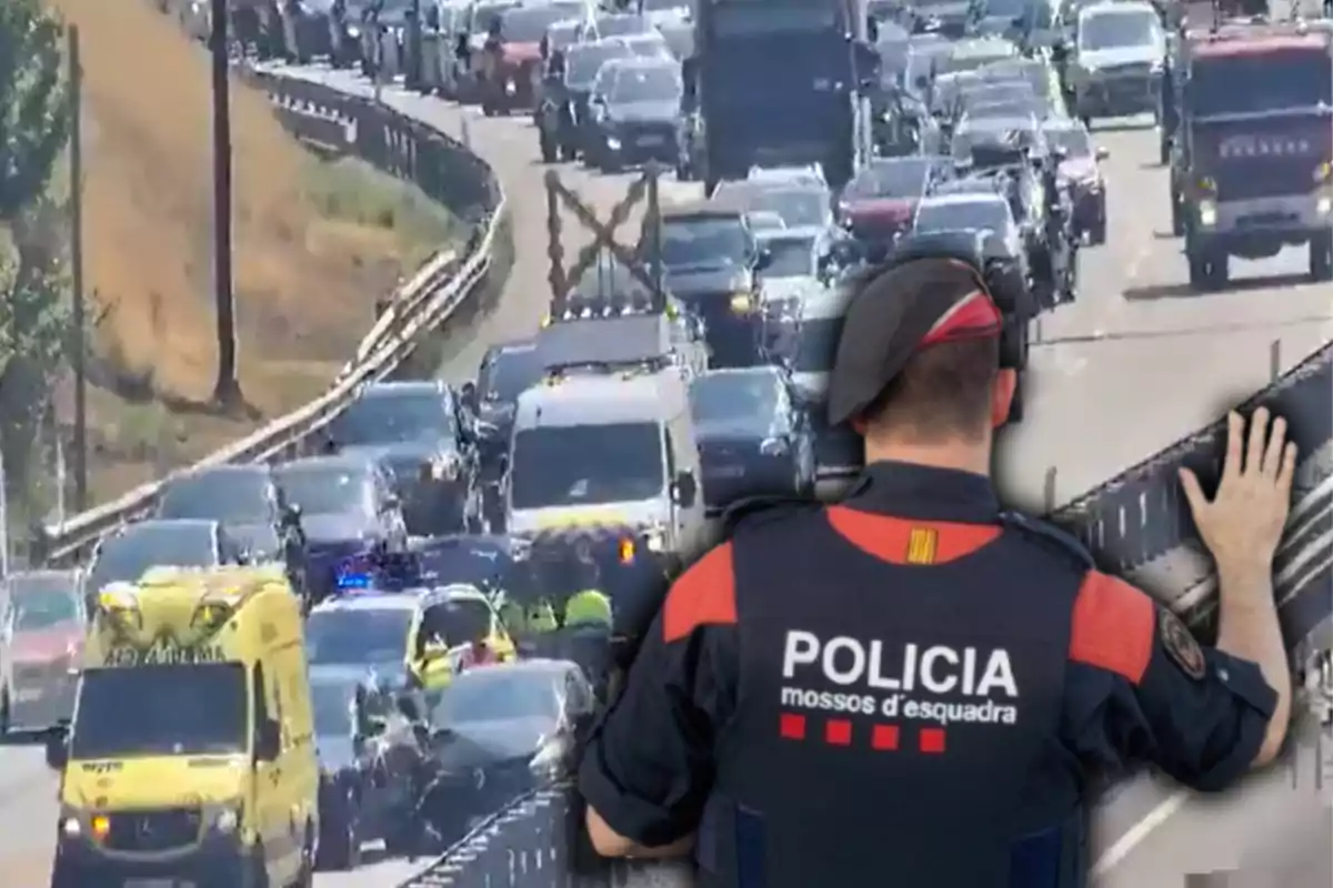 Un agent dels Mossos d'Esquadra i un accident a l'AP-7