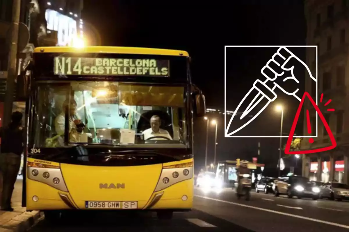 Apunyalament en un autobús nocturn