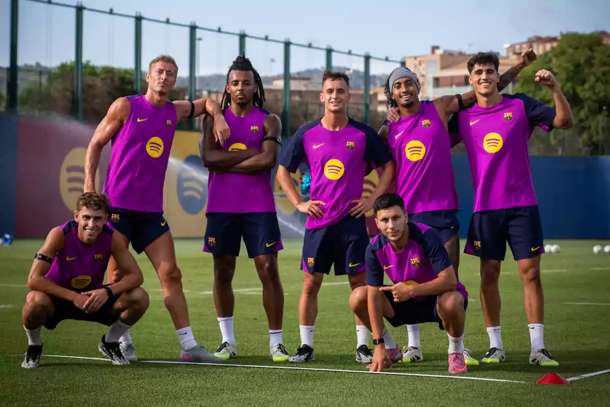 Jugadores del Barça en un entrenamiento de pretemporada Jugadores del Barça en un entrenamiento de pretemporada