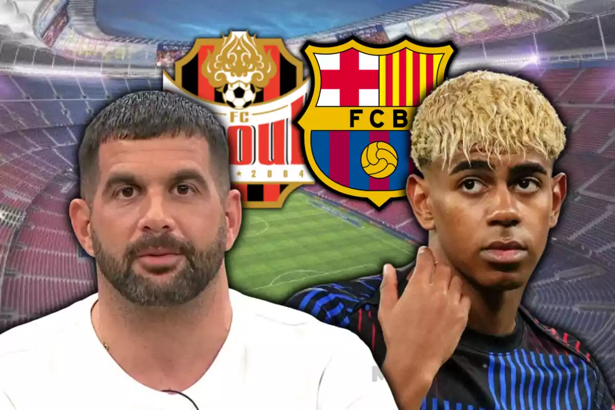 José Álvarez, Lamine Yamal i els escuts del Seoul FC i del FC Barcelona