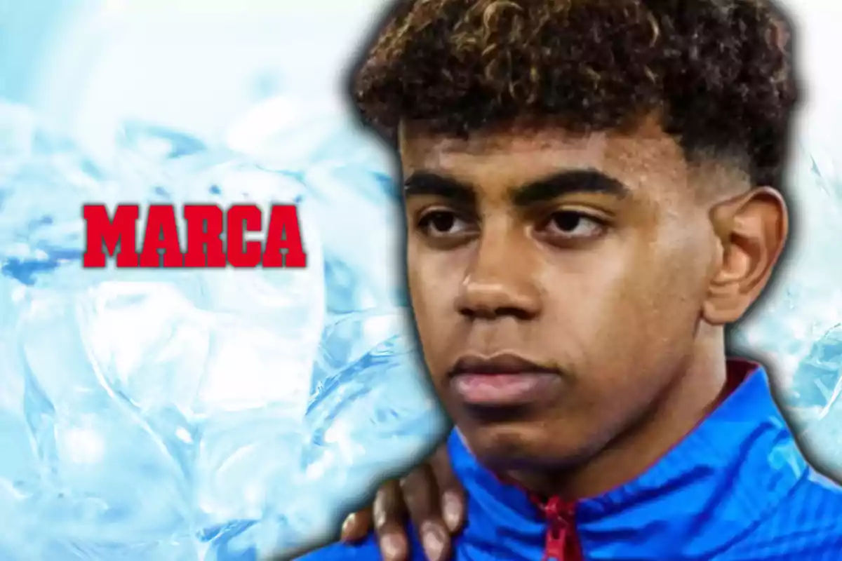 Lamine Yamal i el logotip de MARCA