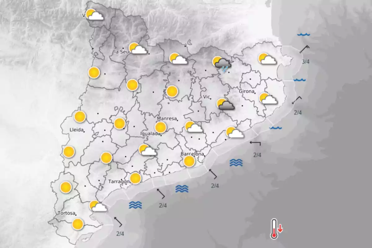 Previsión meteorológica para el lunes Previsión meteorológica para el lunes