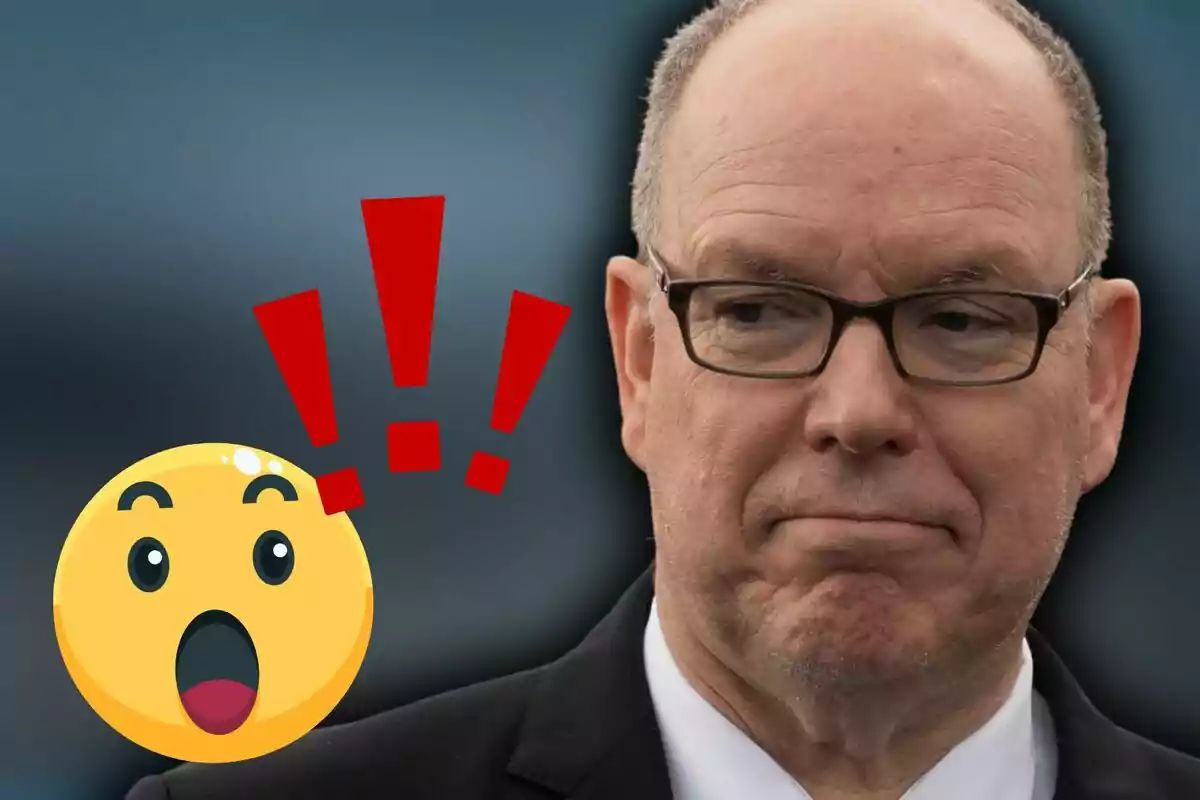 Man with glasses and a serious expression next to a surprised emoji and red exclamation marks