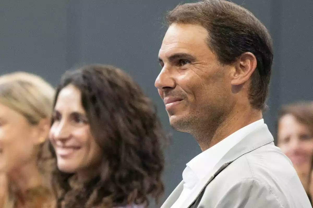 Xisca Perelló and Rafael Nadal during the graduation ceremony of the Rafa Nadal Academy by Movistar, on June 12, 2024, in Manacor. Xisca Perelló and Rafael Nadal during the graduation ceremony of the Rafa Nadal Academy by Movistar, on June 12, 2024, in Manacor.