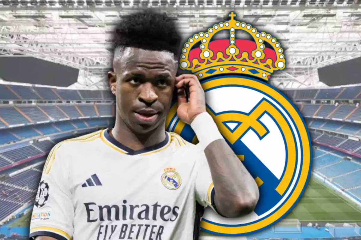 Vinicius i l’escut del Reial Madrid
