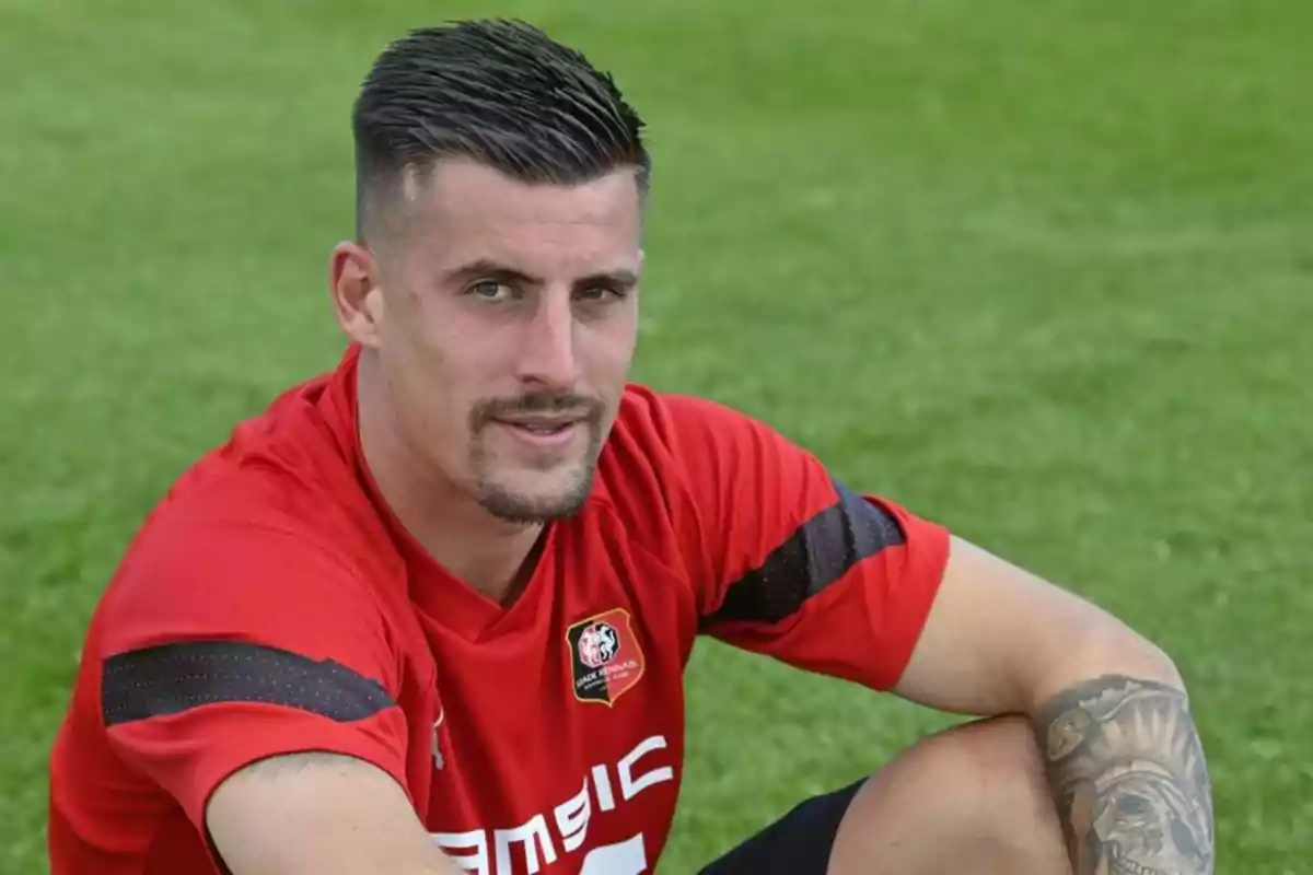 Baptiste Santamaría con el Rennes Baptiste Santamaría con el Rennes