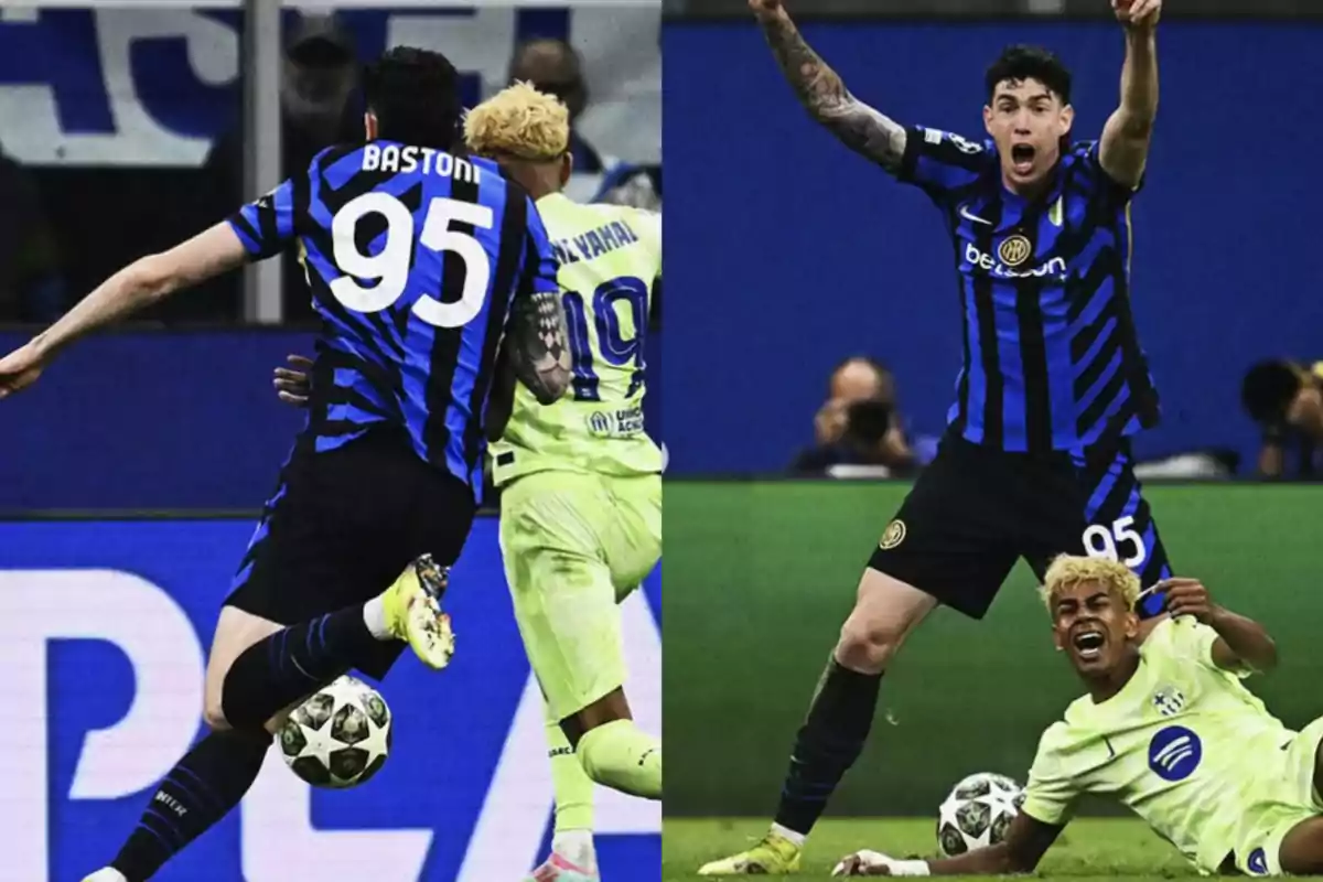 Bastoni y Lamine Yamal en la Champions el año pasado Bastoni y Lamine Yamal en la Champions el año pasado
