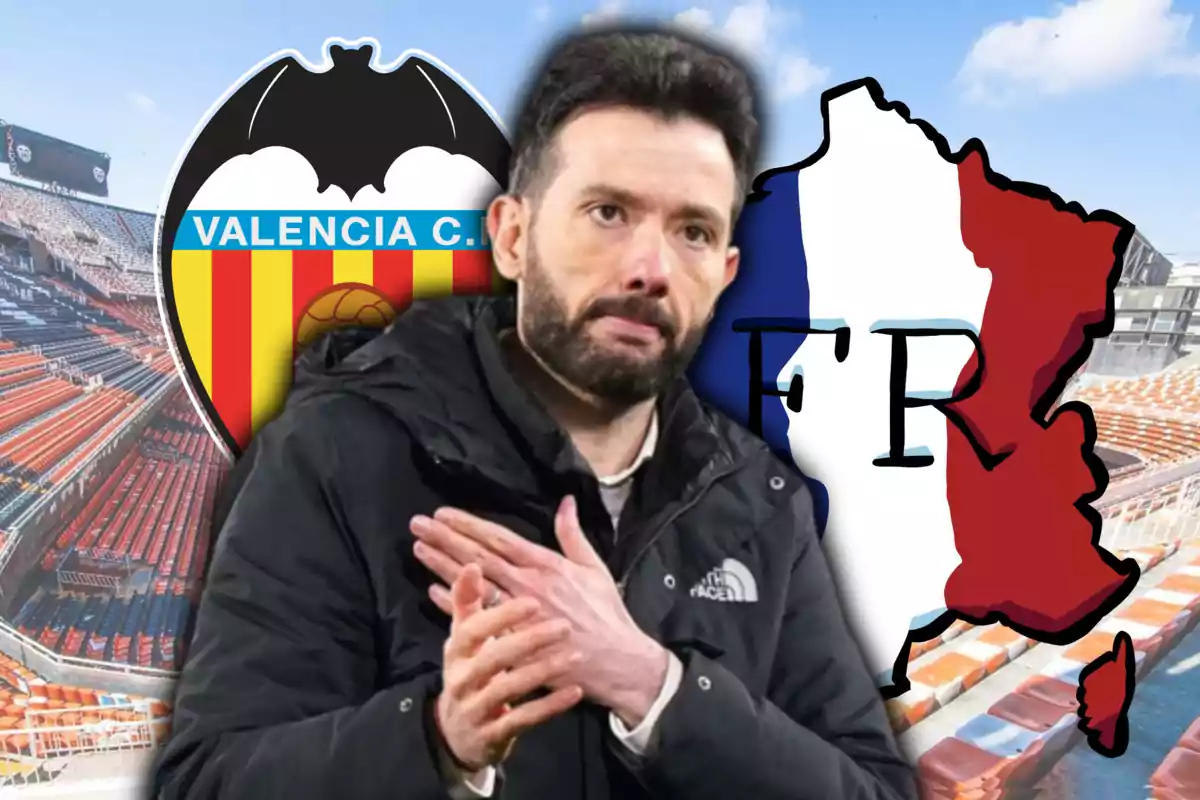 Carlos Corberán, l’escut del València i el mapa de França
