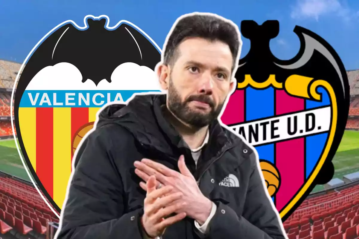 Carlos Corberán i els escuts de València i Llevant