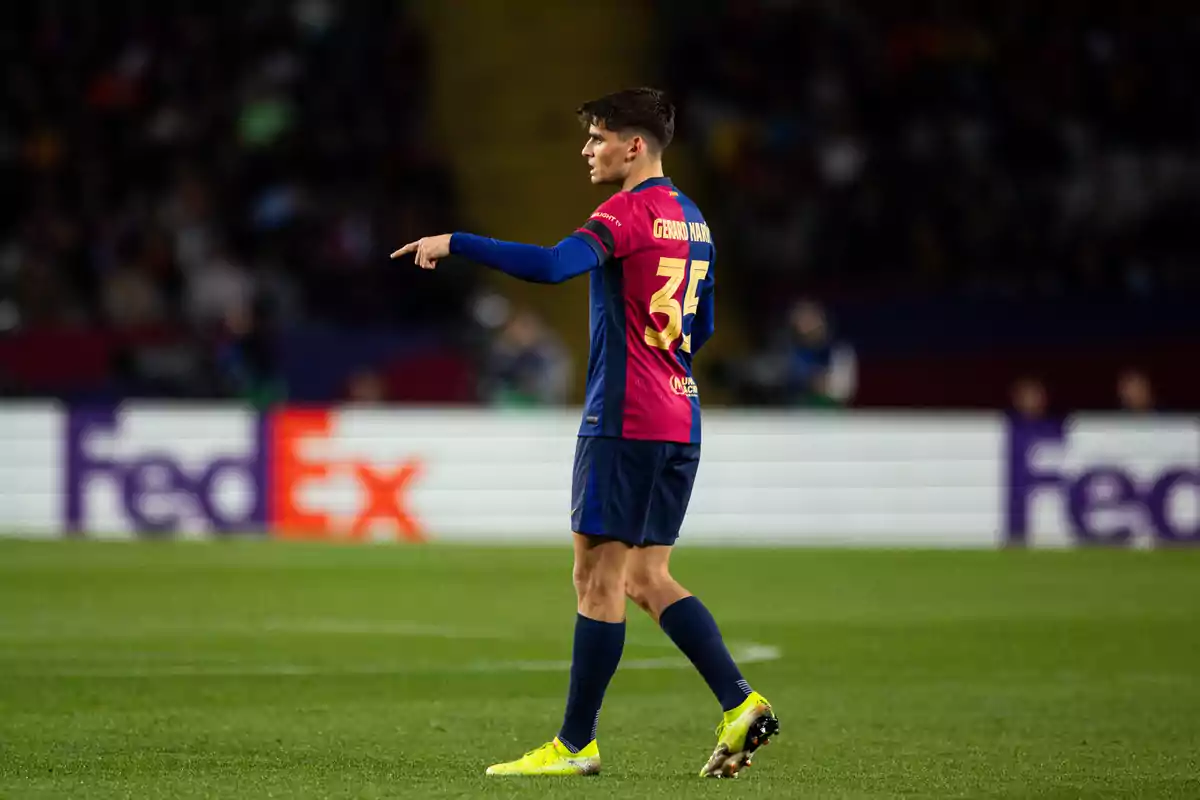 Gerard Martín en un partido con el Barça Gerard Martín en un partido con el Barça