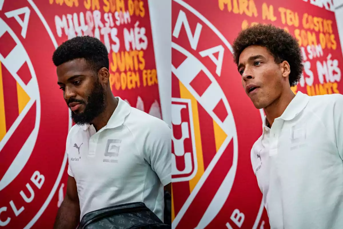 Thomas Lemar i Witsel arribant a Montilivi Thomas Lemar i Witsel arribant a Montilivi