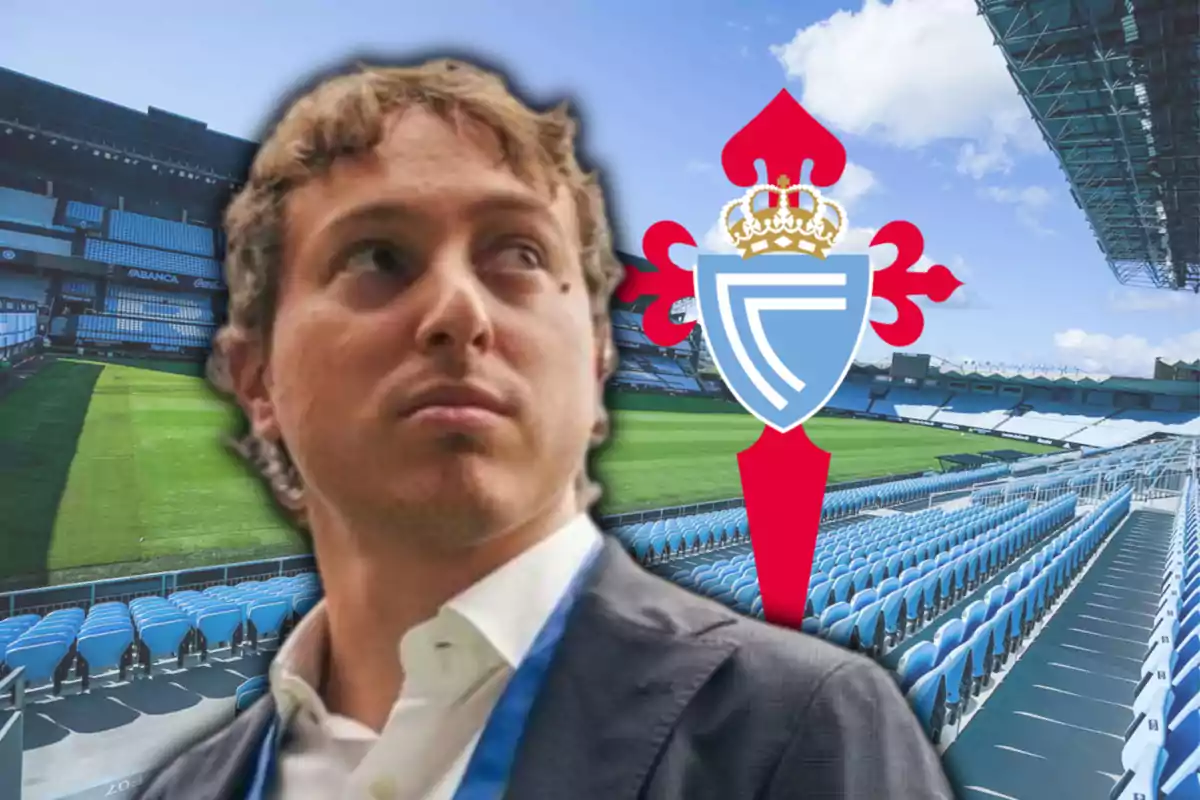 Matteo Moretto y el escudo del Celta de Vigo