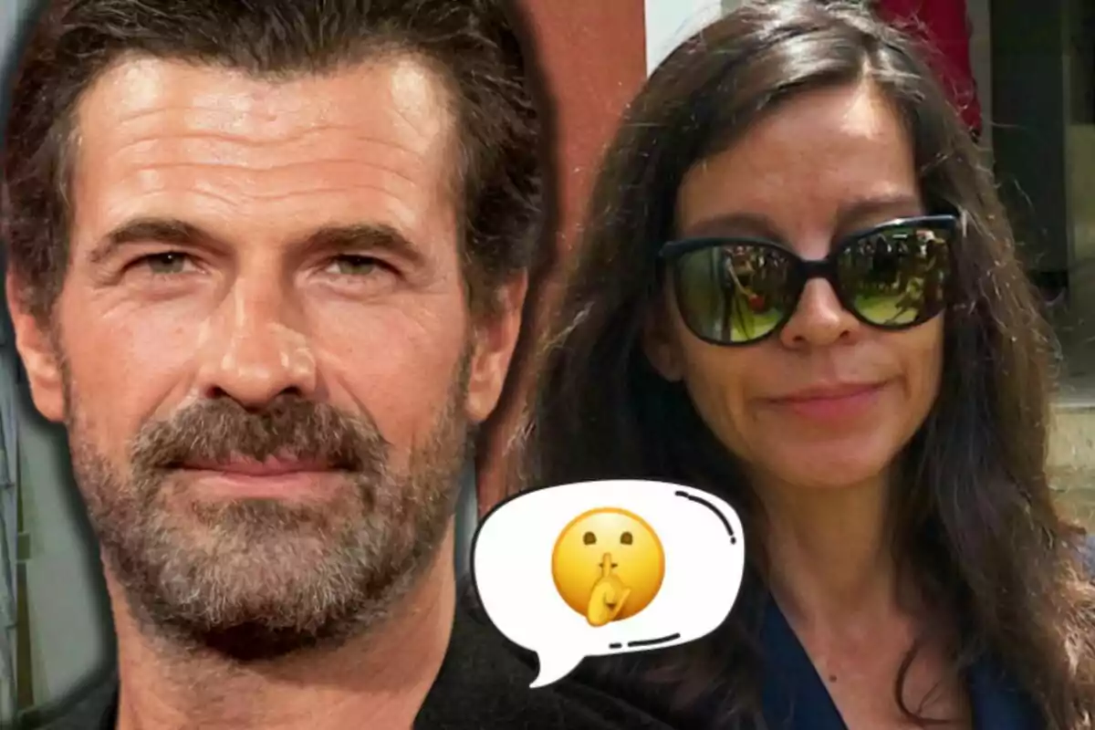 Rodolfo Sancho al costat de Silvia Bronchalo amb ulleres de sol i un emoji de silenci en primer pla