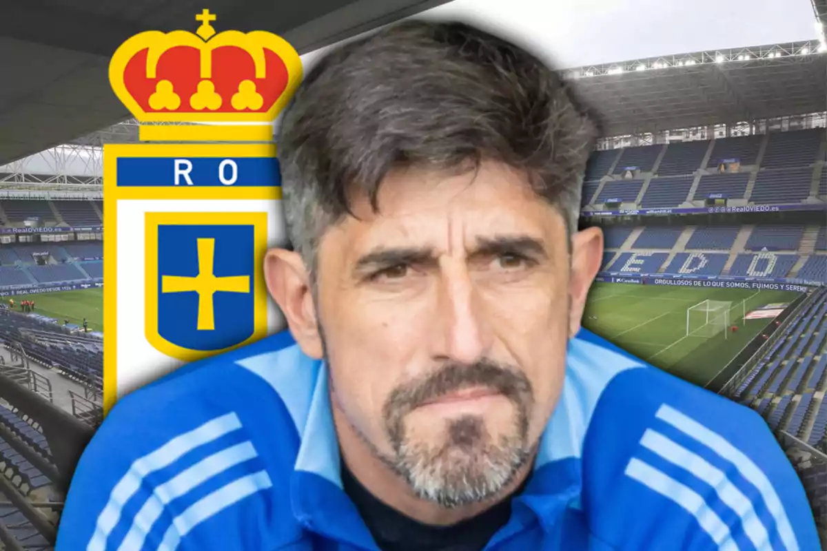 Paunovic y el escudo del Real Oviedo
