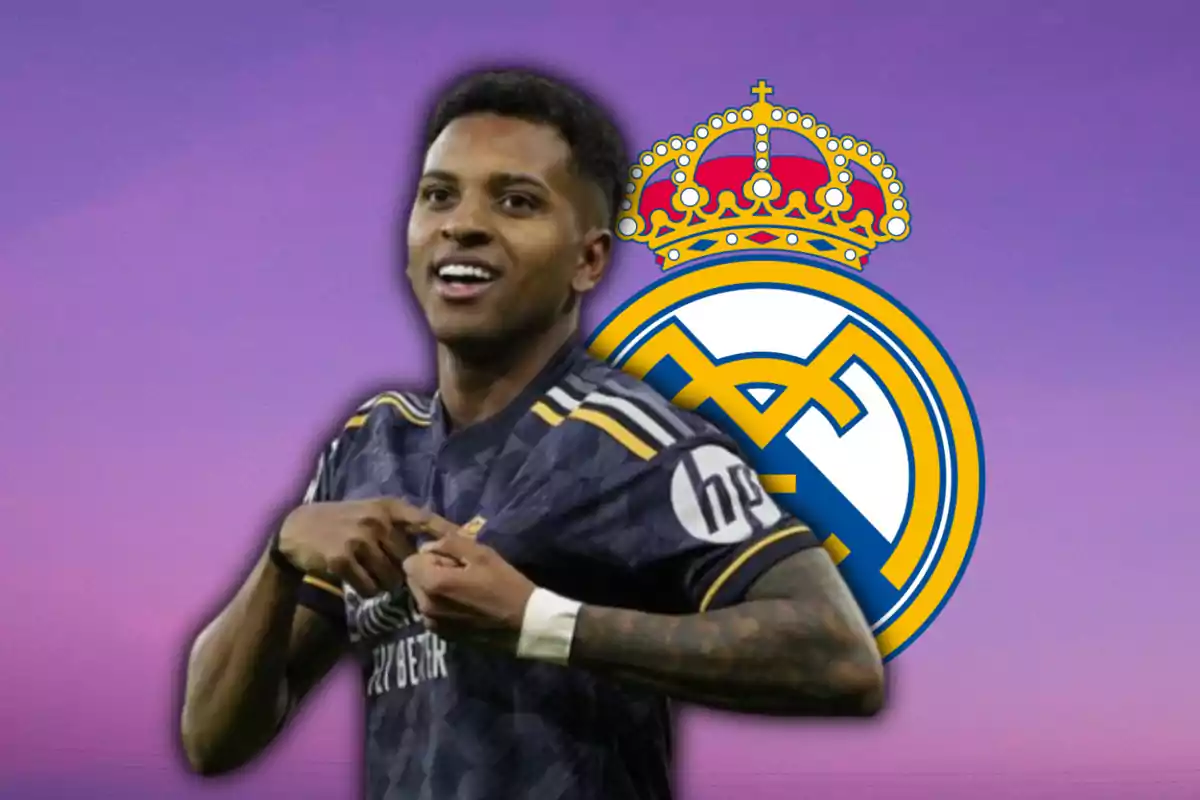 Rodrygo i l’escut del Reial Madrid