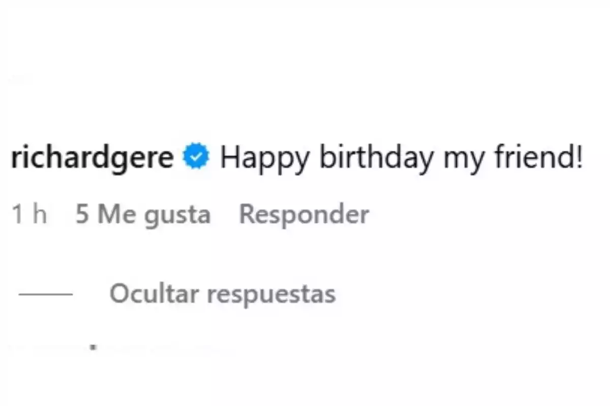 Richard Gere's comment on Instagram to Antonio Banderas: Richard Gere's comment on Instagram to Antonio Banderas: