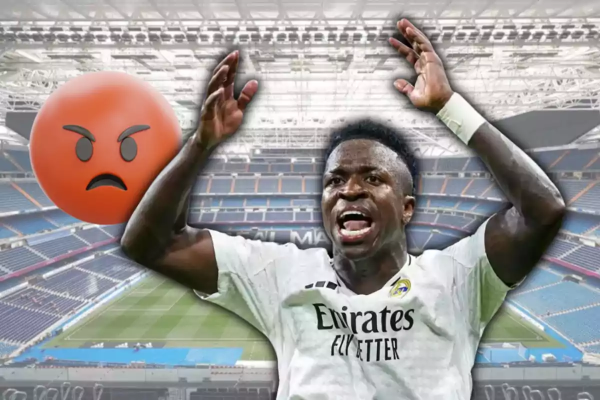La afición del Real Madrid, enfadada con Vinicius