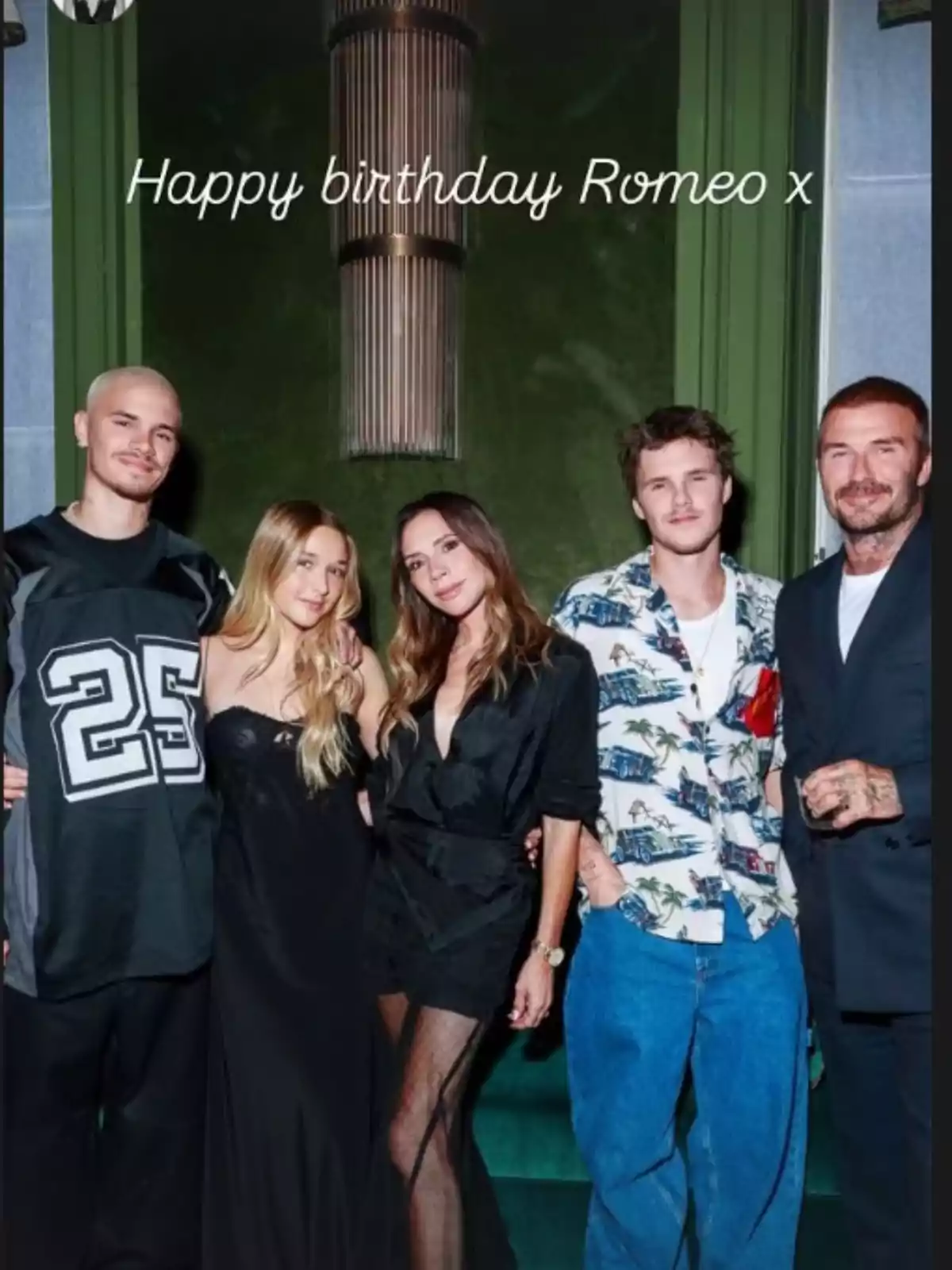 David Beckham and Victoria Beckham posing with their daughter and their sons Cruz and Romeo, at the latter’s birthday. David Beckham and Victoria Beckham posing with their daughter and their sons Cruz and Romeo, at the latter’s birthday.