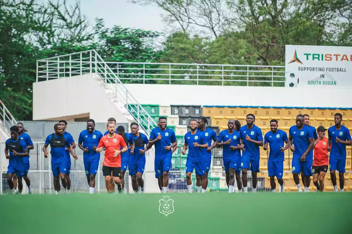 Jugadores de la selección de RD del Congo en un entrenamiento Jugadores de la selección de RD del Congo en un entrenamiento