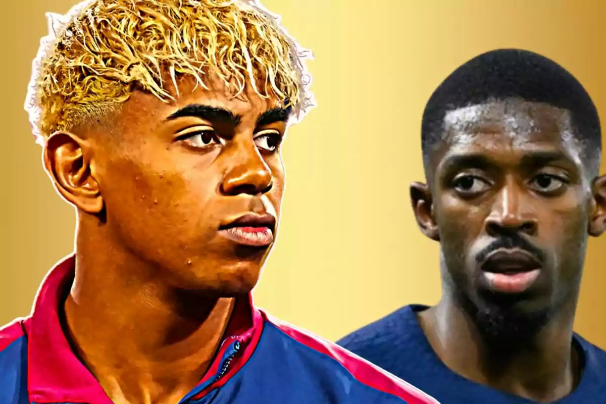 Two players with serious expressions against a yellow background