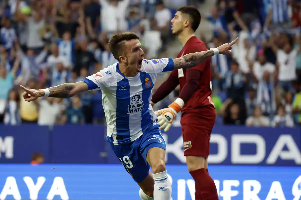 Salvi Sánchez celebrant un gol amb l’Espanyol Salvi Sánchez celebrant un gol amb l’Espanyol