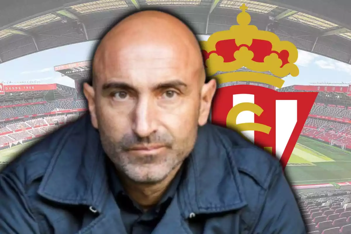 El Pitu Abelardo i l’escut del Real Sporting