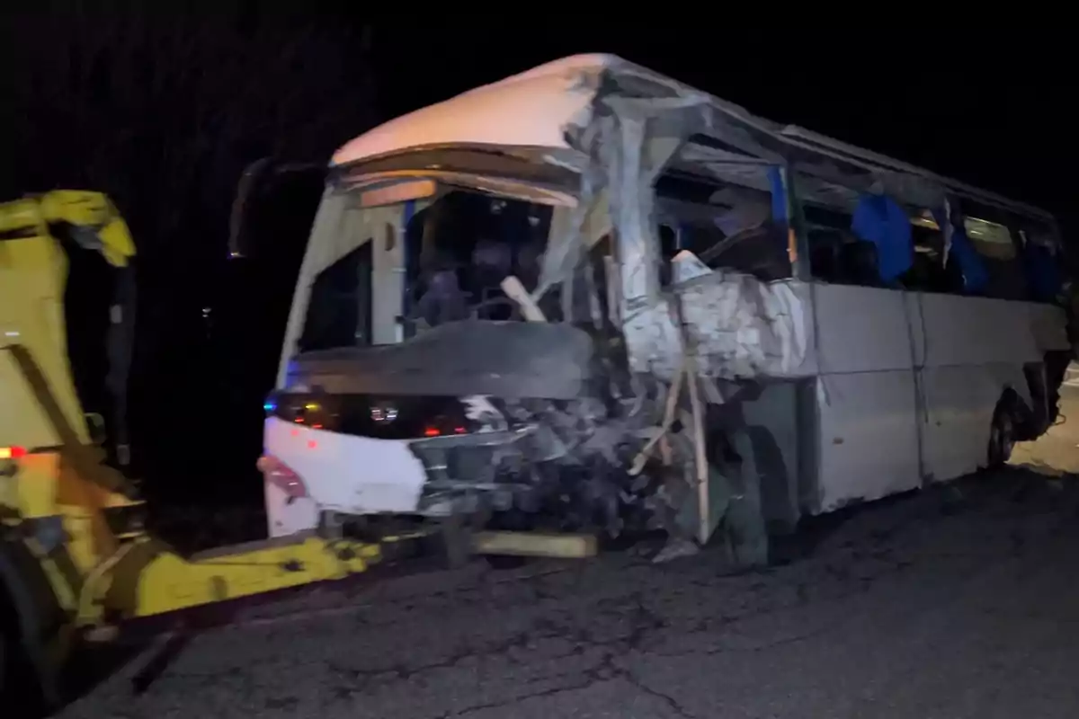 L'autobús accidentat que tornava des d'Andorra a l'Hospitalet de Llobregat