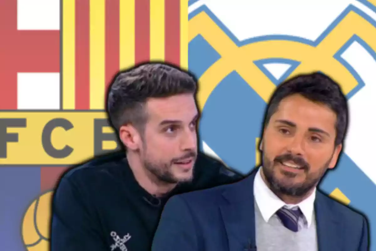 Adrián Sánchez, Víctor Lozano i els escuts de Barça i de Reial Madrid