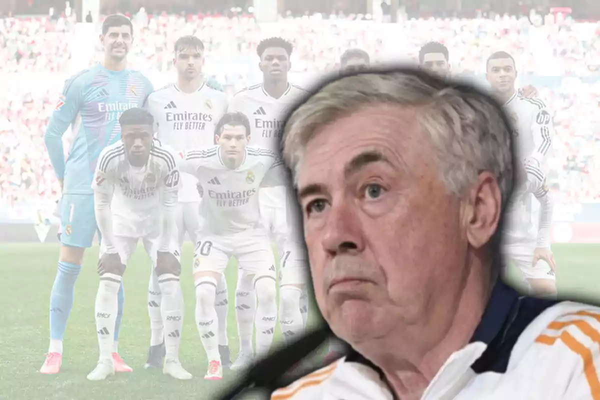 Carlo Ancelotti y los titulares en El Sadar