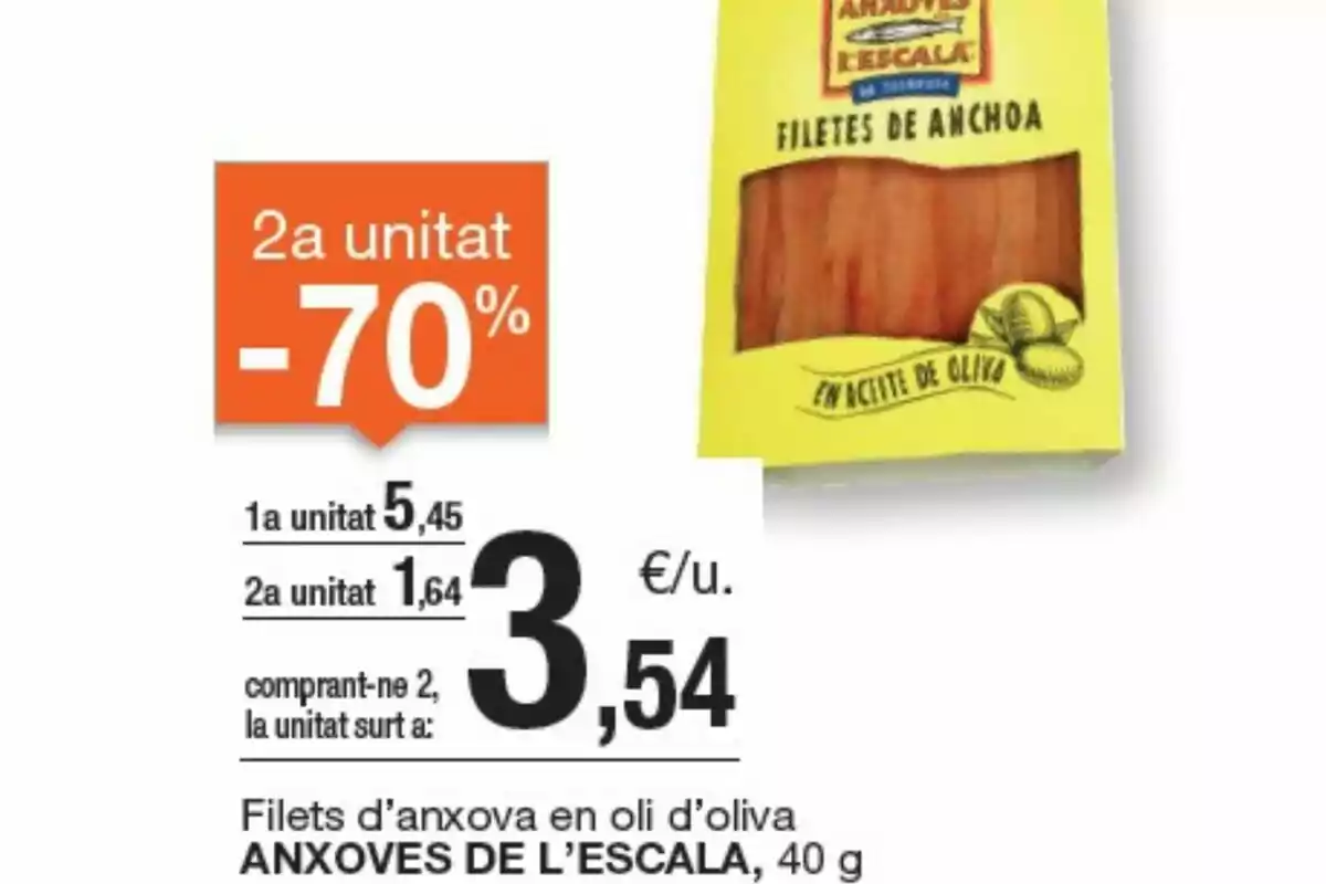 Details of the promotion of anchovies from La Scala in Bonpreu and Esclat