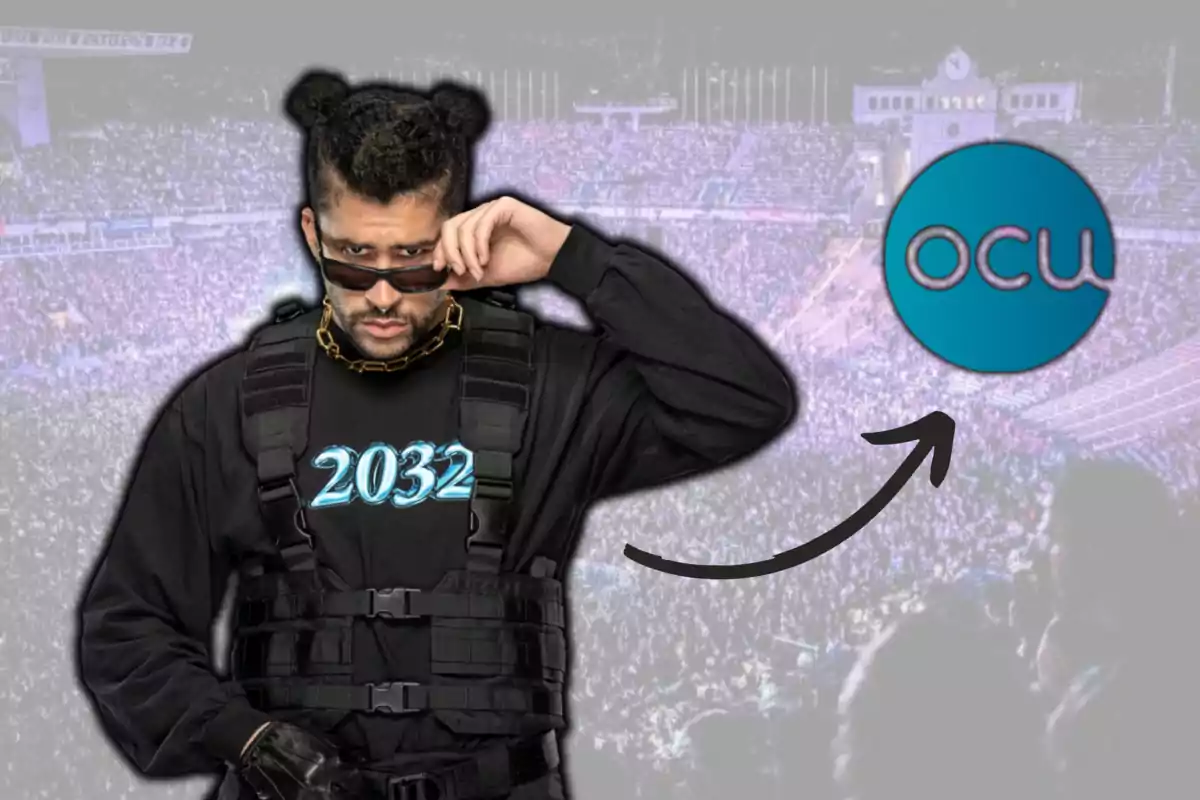Bad Bunny i el logotip de l'OCU