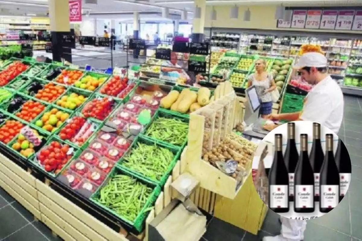 Secció de fruita i verdura d'un supermercat Bonpreu