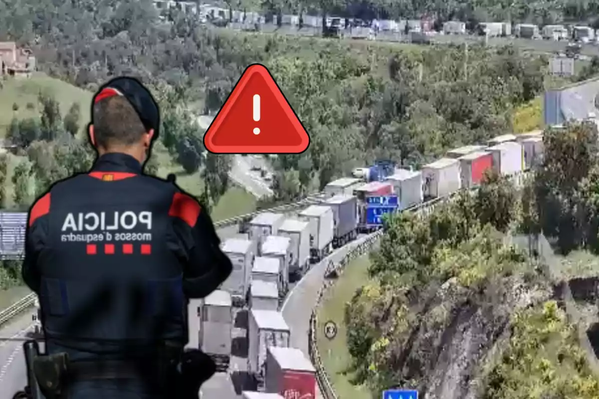 Caravana de camions a l'AP-7