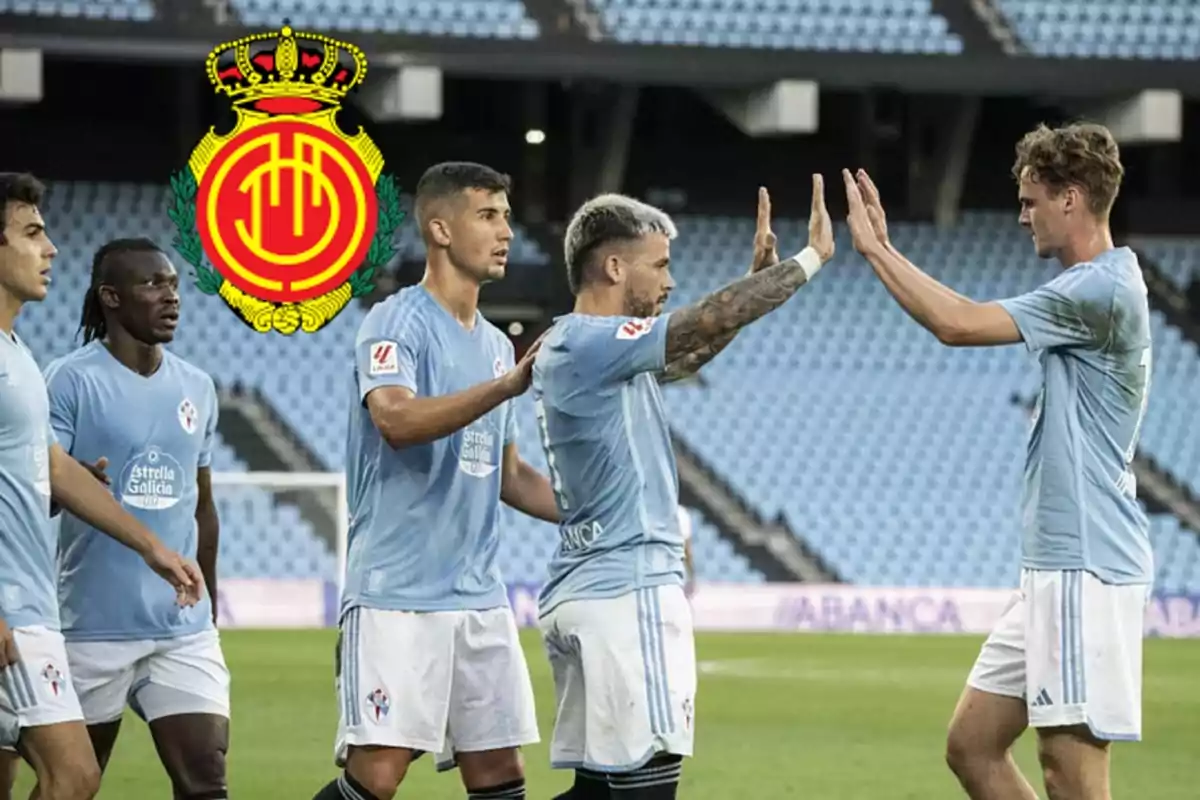 Jugadors del Celta celebrant un gol