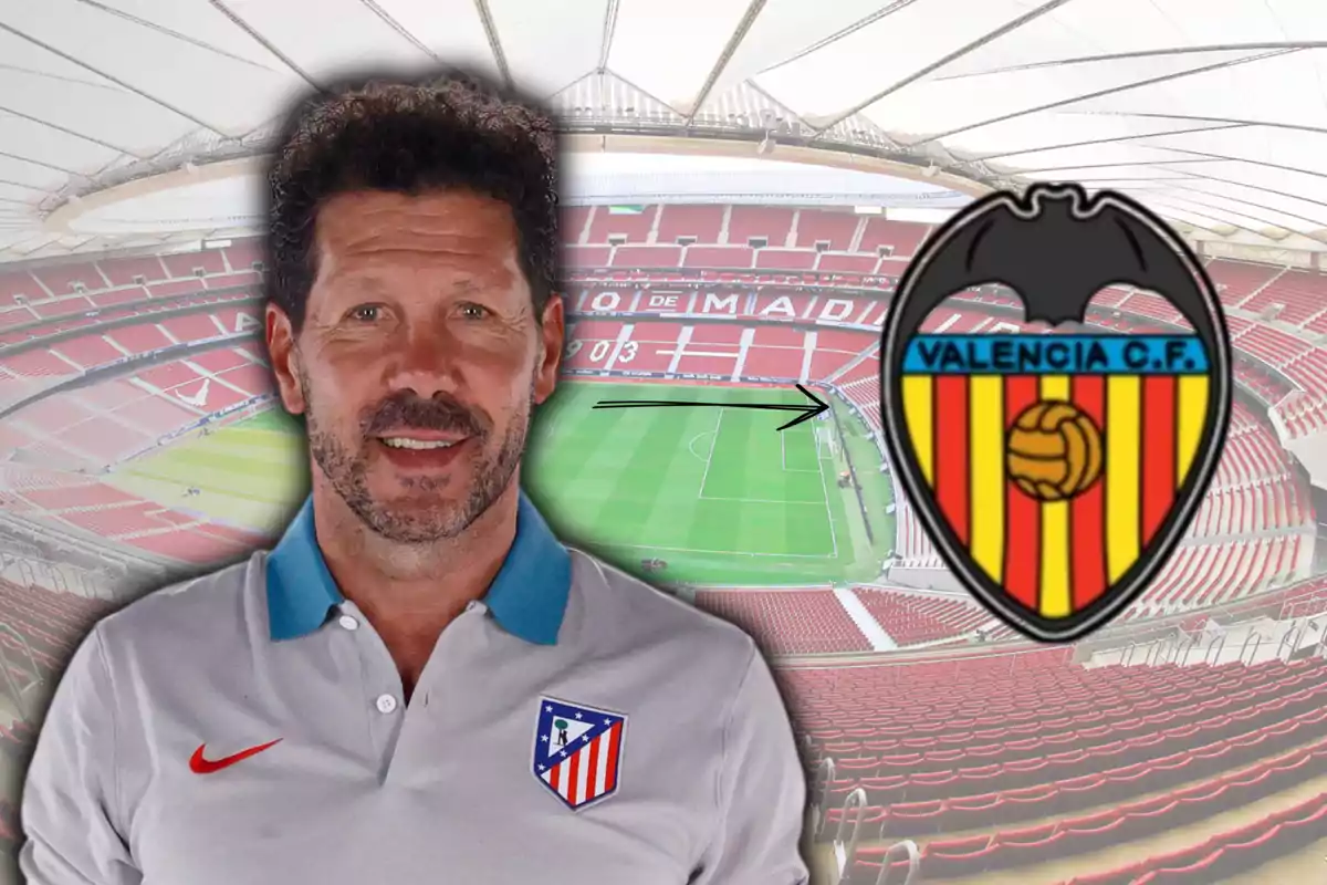Cholo Simeone i l'escut del València