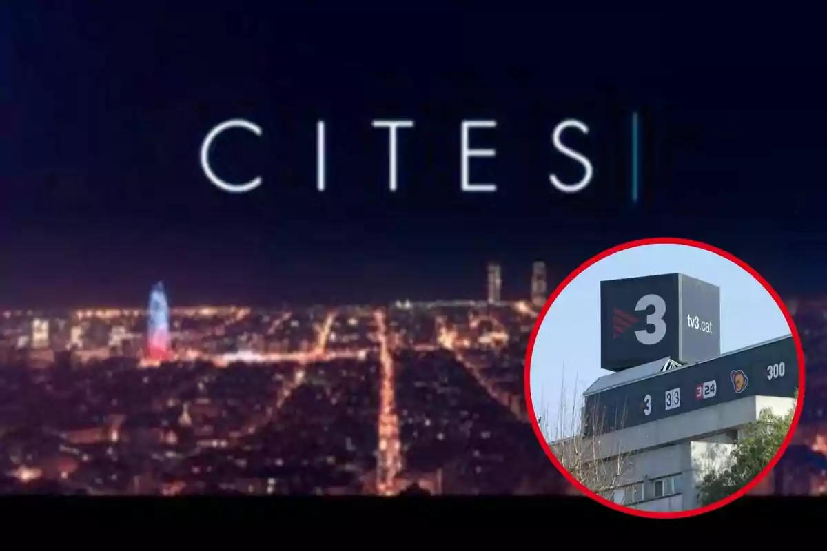 Imagen nocturna de una ciudad con el texto "Cites" en la parte superior y un recuadro que muestra el logo de TV3.