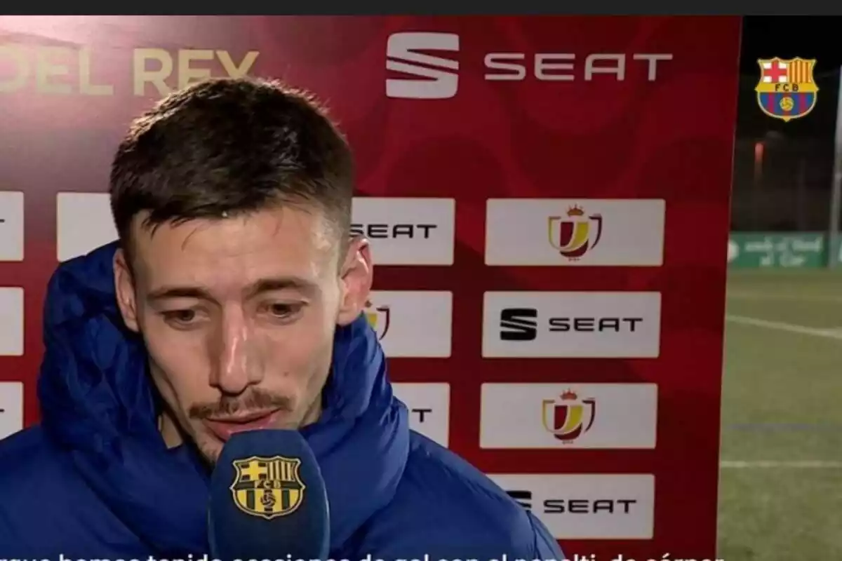 Clément Lenglet a una entrevista amb Barça TV després d'un partit de Copa del Rei