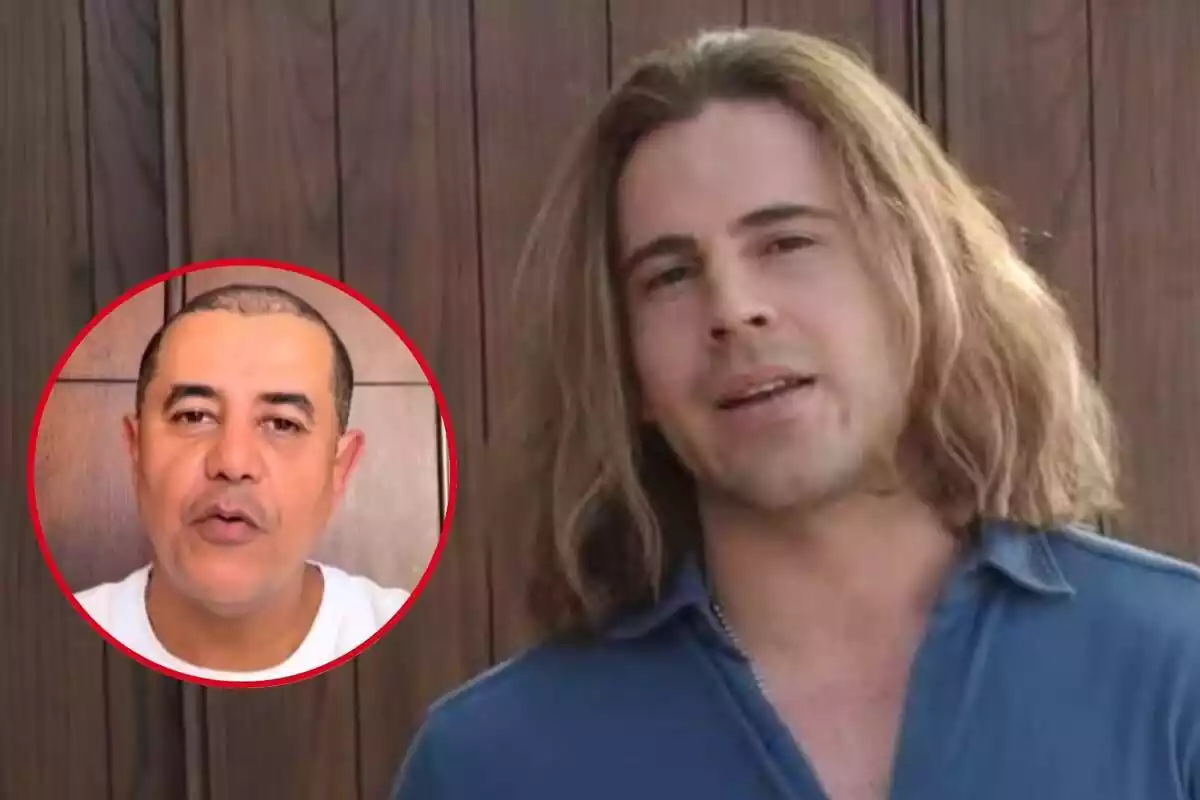 Imatge de fons de Daniel Sancho amb una altra imatge en primer pla de l'Edwin Arrieta
