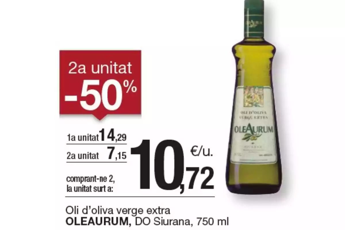 Detall de la promoció d'oli d'oliva a Bonpreu i Esclat