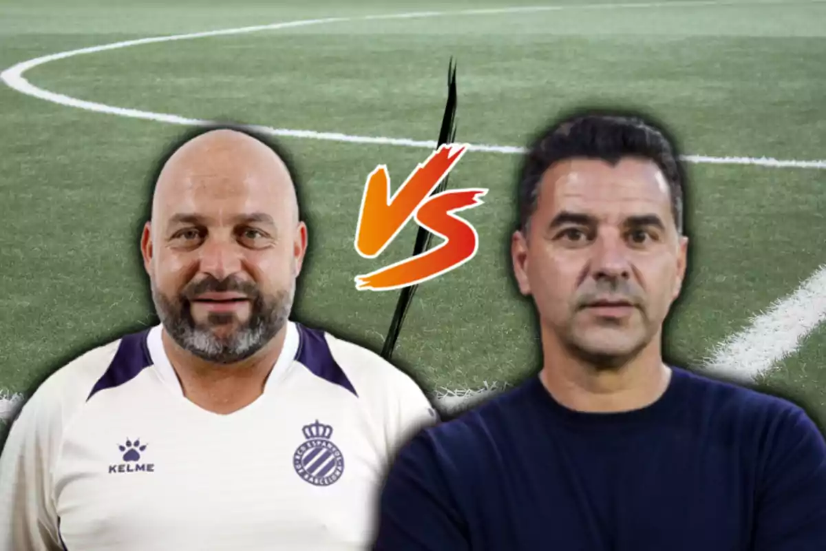 Manolo González i Míchel, entrenadors de l’Espanyol i el Girona