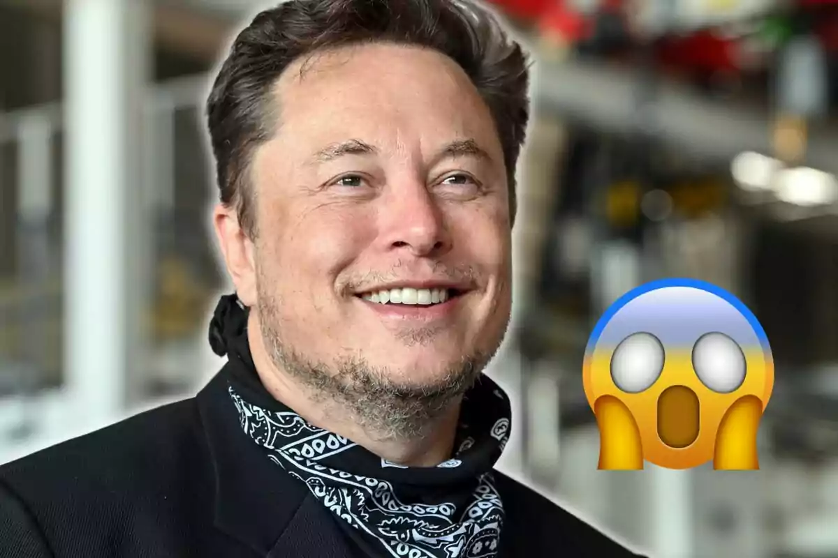 A smiling man with a scarf around his neck and a surprised emoji next to him.