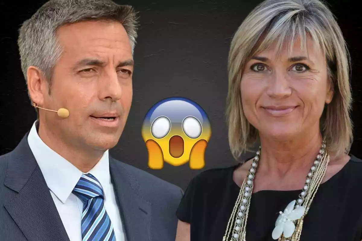 Fotomontaje de Ramon Pellicer con una imagen de Julia Otero y un emoticono de sorpresa