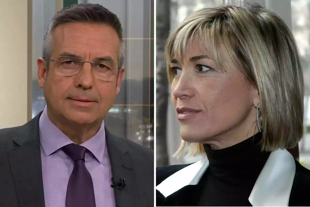 Dues persones en una imatge dividida, un home amb vestit i corbata a l'esquerra i una dona amb cabell ros i jaqueta a la dreta. Dues persones en una imatge dividida, un home amb vestit i corbata a l'esquerra i una dona amb cabell ros i jaqueta a la dreta.