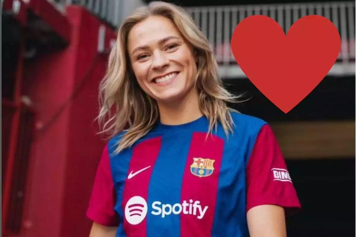 Fridolina Rolfo amb la samarreta del Barça