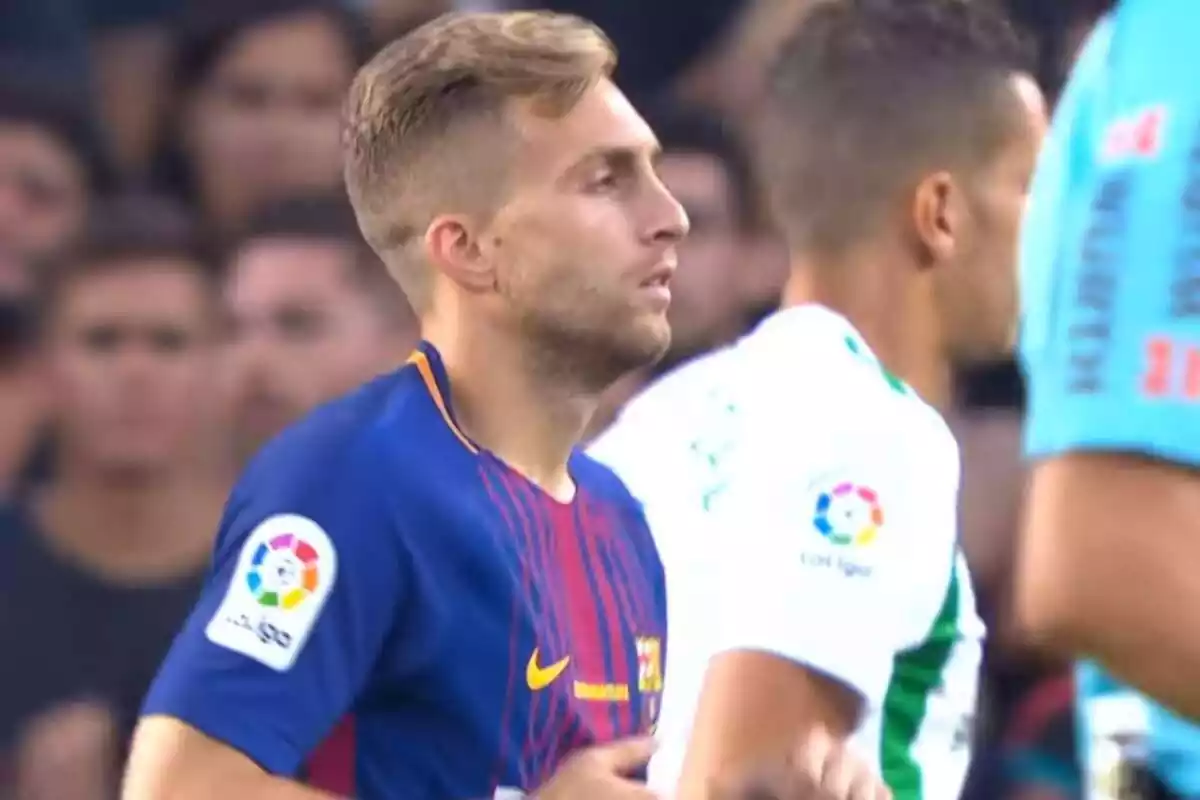 Gerard Deulofeu en un partit de Lliga amb la samarreta del FC Barcelona