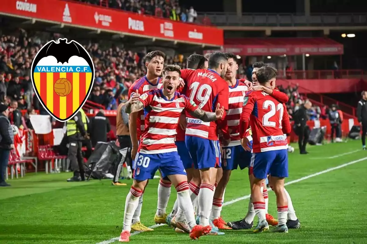 Jugadors del Granada celebrant un gol