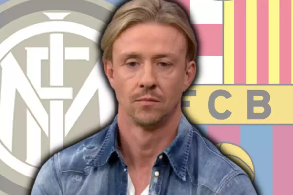 Guti y los escudos de Inter y de Barça