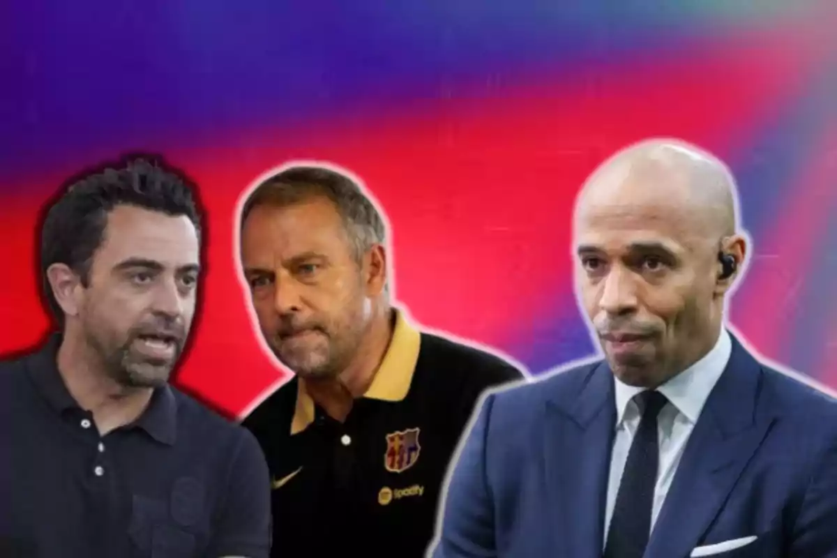 Xavi Hernández, Hansi Flick y Thierry Henry